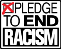 Pledge to End Racism logo with red X in box indicating your pledge